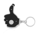 Keyring with thumb-up touch pointer and LED flashlight black colour second view