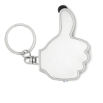 Keyring with thumb-up touch pointer and LED flashlight white colour second view