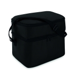 Cooler bag, polyester, with 2 zip compartments, shoulder strap black colour second view