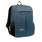 Polyester laptop backpack with trolley holder, 15” blue colour second main view