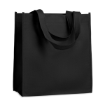 Affordable non-woven bag with short handles, 80 g/m2 black colour