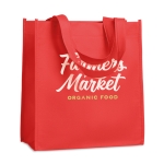 Affordable non-woven bag with short handles, 80 g/m2 red colour main view