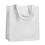 Affordable non-woven bag with short handles, 80 g/m2 white colour