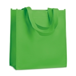 Affordable non-woven bag with short handles, 80 g/m2 green colour