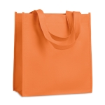 Affordable non-woven bag with short handles, 80 g/m2 orange colour