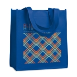 Affordable non-woven bag with short handles, 80 g/m2 royal blue colour second main view