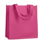 Affordable non-woven bag with short handles, 80 g/m2 fuchsia colour