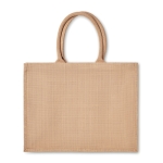 Jute bag with laminated interior and short handles beige colour second view