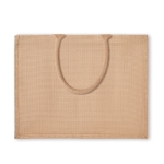 Jute bag with laminated interior and short handles beige colour third view