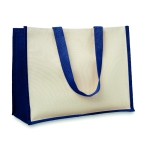 Canvas jute bag with laminated interior blue colour