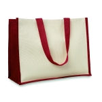 Canvas jute bag with laminated interior red colour