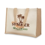 Canvas jute bag with laminated interior beige colour second main view