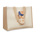 Canvas jute bag with laminated interior beige colour second main view