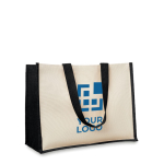 Canvas jute bag with laminated interior view with print area