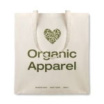 Organic tote bag with long handles, 105 g/m2 beige colour main view