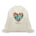 Eco drawstring bag made from 100% organic cotton, 105 g/m2 beige colour main view