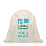 Eco drawstring bag made from 100% organic cotton, 105 g/m2 view with print area