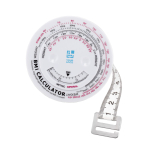 Body mass measuring tape for the healthcare industry white colour view with print area