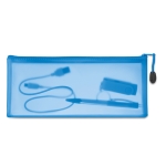 Transparent PVC pencil case as a promotional gift for children blue colour second view