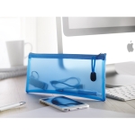 Transparent PVC pencil case as a promotional gift for children blue colour ambient view