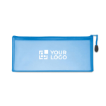 Transparent PVC pencil case as a promotional gift for children blue colour view with print area