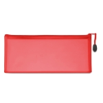 Transparent PVC pencil case as a promotional gift for children red colour