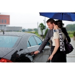 Weatherproof, reversible umbrella made of 190T, Ø 102 royal blue colour third ambient view