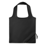 Foldable shopping bag, for promotions in polyester, 190T black colour