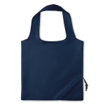 Foldable shopping bag, for promotions in polyester, 190T blue colour