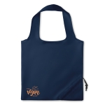 Foldable shopping bag, for promotions in polyester, 190T blue colour main view