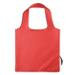 Foldable shopping bag, for promotions in polyester, 190T red colour