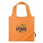 Foldable shopping bag, for promotions in polyester, 190T orange colour main view