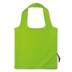 Foldable shopping bag, for promotions in polyester, 190T lime colour