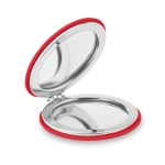 Pocket mirror with magnetic closure for promotions red colour