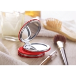 Pocket mirror with magnetic closure for promotions red colour ambient view