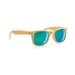 Wood effect sunglasses with mirrored lenses, UV400 protection wood colour second view