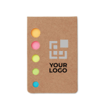 Fun, colourful sticky note pad as a promotional gift view with print area