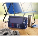 Acrylic picnic blanket for summer events, foldable blue colour ambient view