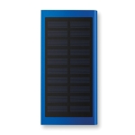 Aluminium charger with solar cells, 8,000 mAh royal blue colour