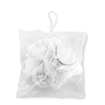 Shower sponge, white, in a bag for promotions white colour second view