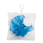 Shower sponge, white, in a bag for promotions turquoise colour second view