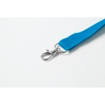 Economical, lanyard with lobster clasp for employees turquoise colour second view