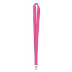 Economical, lanyard with lobster clasp for employees fuchsia colour