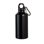 Small coloured aluminium bottle carabiner, 400 ml, black colour