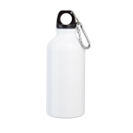 Small coloured aluminium bottle carabiner, 400 ml, white colour