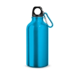 Small coloured aluminium bottle carabiner, 400 ml, light blue colour