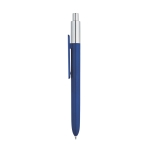 Affordable ballpoint pen with chrome tip and blue ink blue colour