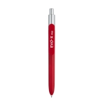 Affordable ballpoint pen with chrome tip and blue ink red colour image with logo 2