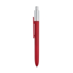 Affordable ballpoint pen with chrome tip and blue ink red colour