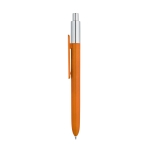 Affordable ballpoint pen with chrome tip and blue ink orange colour